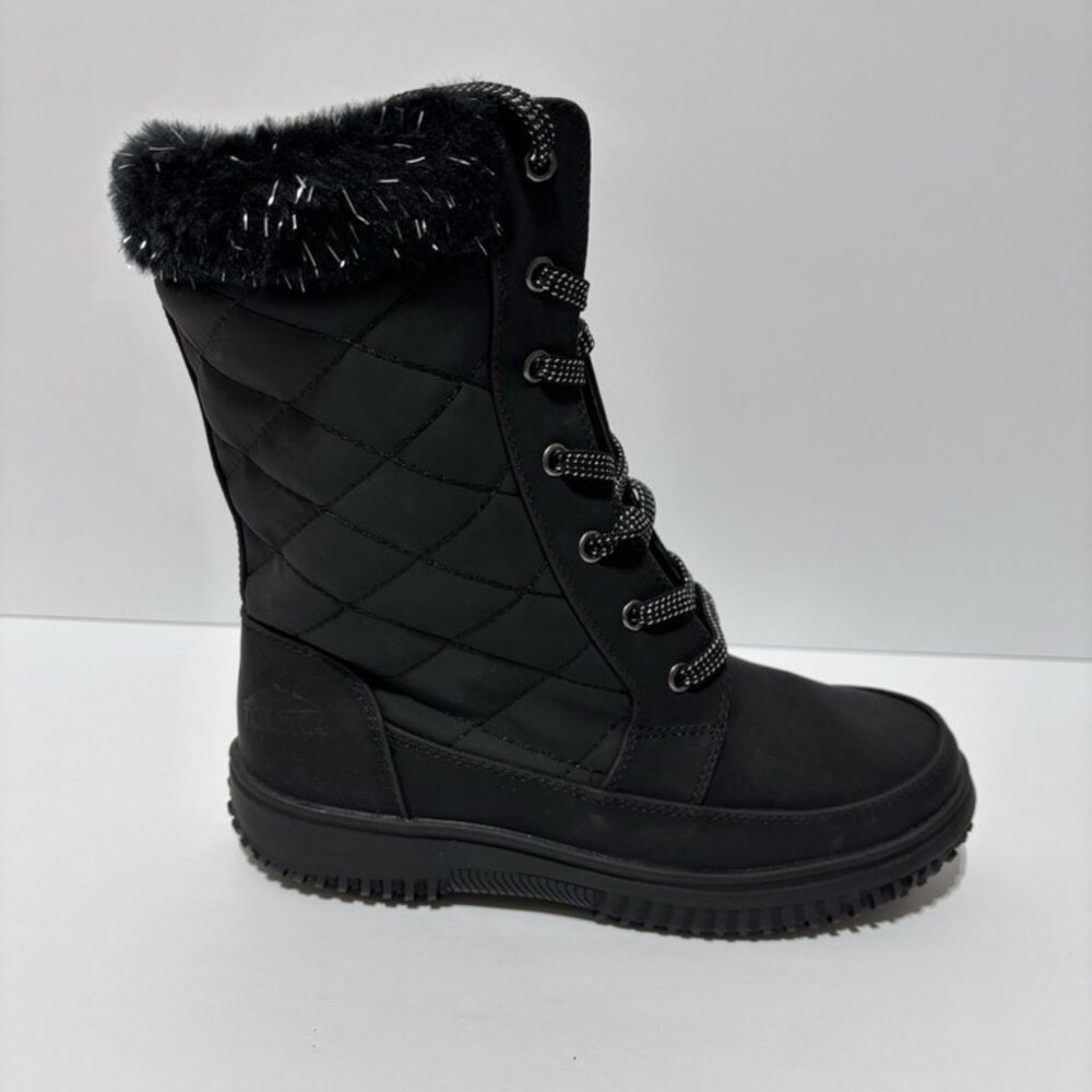 Tundra Big Kids’ Argentia Black Winter Boots, Girls’ Size 3 M